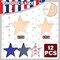 12 Pcs Unfinished Wooden Star Cutouts – Natural Wood Blank Stars for DIY Painting, Christmas, 4th of July, Memorial Day, Table, Shelf, Mantel & Tiered Tray Décor